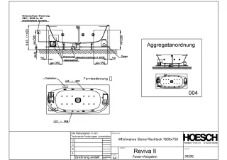 Hoesch Monolith Einbau Whirlwanne iSensi Rechteck 1600x750 mit System Reviva II 3820E.010305004