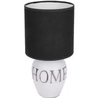 BRUBAKER Nachttischlampe Home Tischlampe, Heimat Deko Nachttischlampen 1x oder 2er Set, ohne Leuchtmittel, Tischleuchten mit Keramikfuß und Stoffschirm - Höhe 32,5 cm - zu Hause