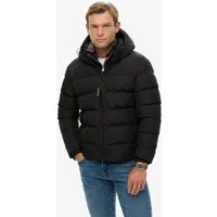 Superdry Steppjacke HOODED SPORTS PUFFER JACKET Kunstfaser, relaxed fit