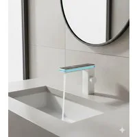 LuxaSteel Waschbeckenbrause Wasserhahn, Badarmatur, LED Wasserhahn (Komplettset, Komplettset) integriertes Wasserkraftwerk, weicher Wasserstrahl, Temperaturanzeige