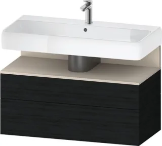 Duravit Qatego Waschtischunterbau wandhängend Eiche Schwarz Matt 990x470x590 mm - QA4395083160000 QA4395083160000
