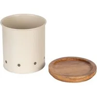 WENKO Vorratsdose Modell Aria, Massivholz, Metall, (Set, 2-tlg), Aufbewahrungsdosen für Lebensmittel mit Deckel & Luftlöchern, 1,6 L