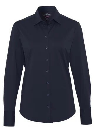 pure - PURE- Functional Bluse Langarm blau - Gr. - M