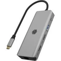 IB-DK4012-CPD, Dockingstation aluminium, HDMI, USB-A, DisplayPort, SD/microSD-Kartenleser