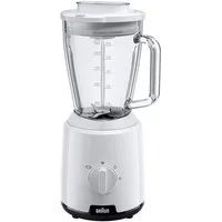 Braun Standmixer PowerBlend 1 JB 1050 WH - 600W, 2 Geschwindigkeiten, 1,5L, 2 Programme, 600 W, Glaskrug, Ice-Crush & Pulsfunktion, spülmaschinenfest