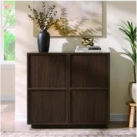 UEV Sideboard mit 2 Türen, moderne grifflose Kommode 80x38,5x75cm Küchenschrank (Aufbewahrungsschrank, Kaffeebar Möbel), Mehrzweckschrank mit verstellbaren Trennwänden & Kippschutz