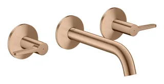 Hansgrohe 3-Loch Waschtischarmatur AXOR One Unterputz Wandm. 160mm Hebelgriff brushed red gold, 481 48150310