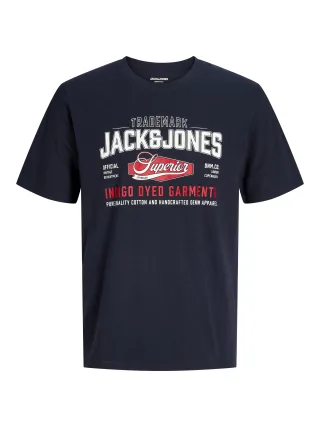 JACK&JONES - JJELOGO TEE SS O-NECK 2 COL AW26 SN Navy Blazer - Gr. - XS