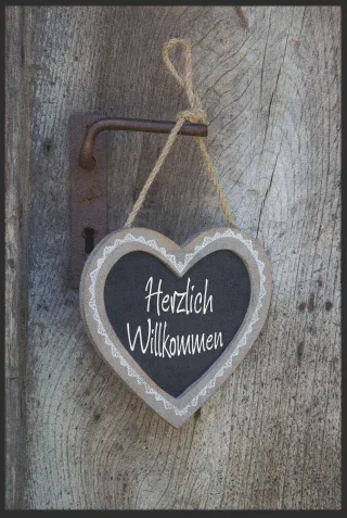 Fussmatte Herzlich Willkommen 10024 | Größe: 60 cm x 90 cm