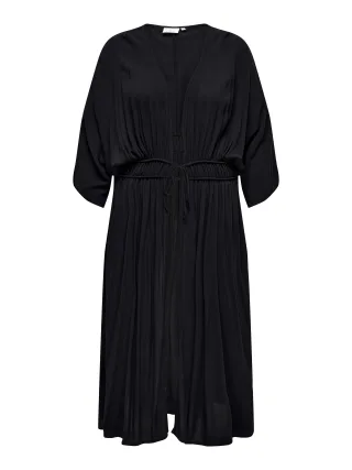 ONLY CARMAKOMA - CARBRUNO LIFE 3/4 MIDI KIMONO AOP black - Gr. - M-46/48