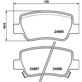 Hella Bremsbel?ge hinten Toyota Avensis T27