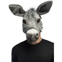 Boland Verkleidungsmaske Esel Halbmaske aus Plüsch, Bezaubernde Plüschmaske im Stil eines Kuscheltiers