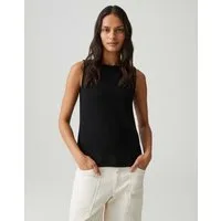 OPUS Shirttop ILONKI Loose in edler Strickoptik ärmellos und mit Rundhalsausschnitt