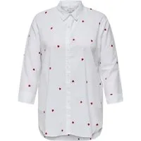 ONLY CARMAKOMA Langarmbluse CARNEW LINA GRACE LS EMB SHIRT WVN NOOS Baumwolle