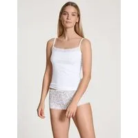 CALIDA Spaghettitop Natural Comfort Lace weiche Spitze, elastisch, Single Jersey Qualität, Cotton-Mix