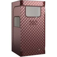 COSTWAY Sauna 1000W, 3L Dampfgenerator, mit Fußmassagegerät & Klappstuhl