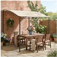 Outsunny Pavillon freistehende Pergola aus Stahl, mit 0 Seitenteilen, (Pergola Pavillon aus Stahl, wasserabweisend Sonnenschutz), freistehend, für Garten Balkon Cremeweiß