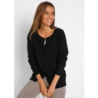 bonprix Strickjacke gerade Passform, unifarben, aus Baumwollmischung, mit Knopfleiste