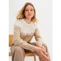 bonprix Ajourpullover aus Polyacryl, Polyester und metallisierten Fasern, mehrfarbige Optik