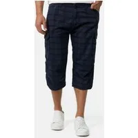 Indicode Cargoshorts Herren Nicolas Check Cargo Shorts Herrenshorts aus einer robusten Materialmischung