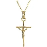 Runde Perlé Silberkette handgefertigt zarte Kette mit Kruzifix, Kreuz Anhänger, 925er Silber, 14K Gold (inkl. Geschenkverpackung)