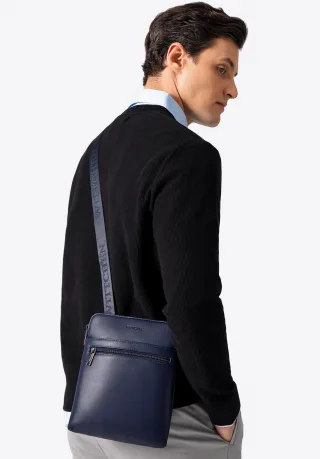 Wittchen Herren-Umhängetasche aus Kunstleder, Marineblau, Öko-Leder