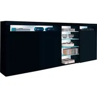 borchardt Möbel Highboard Santa Fé, Sideboard mit eleganten Glasböden, Breite 200 cm, Breite 200 cm