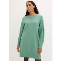 bonprix Sweatkleid aus Materialmix, Oversize Passform, knielang, mit Seitenschlitzen