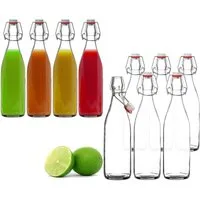 BigDean Isolierflasche Glasflasche 500ml Bügelverschluss Milchflasche Saftflasche ölflasche