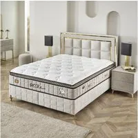 gowoll Boxspringbett Wooltouch Stauraumbett, Doppelbett inkl. Matratze (Set, erhältlich in den Größen 140x200cm, 160x200cm und 180x200cm), inkl. zwei Bettkästen & 35 cm höhe Matratze und Topper