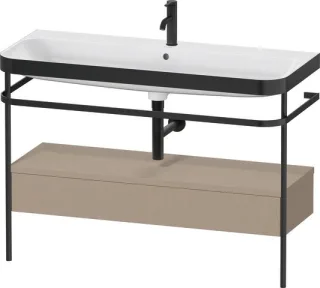 Duravit Happy D.2 Plus c-bonded Set mit Metallkonsole und Schubkasten Leinen Matt 1175x490x850 mm -  HP4744O75750000