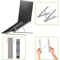Hama Laptop-Ständer Notebook-Ständer Faltbar Aluminium Silber, (Laptop Stand Halterung Tragbar Halter 12" 13" 13,3" 13,5" 14"15" 15,6)