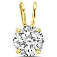 NICEANDnoble Kettenanhänger 375er Gelbgold Kettenanhänger Zirkonia 5mm