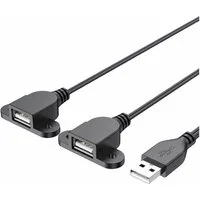 Bolwins Q26 USB Y Kabel USB Stecker auf 2x Buchse A Splitter Ladekabel Adapter USB-Kabel, USB-A Stecker, 2× USB-A Buchse (150 cm), USB-Y-Ladekabel,Gleichzeitiges Laden von zwei Geräten