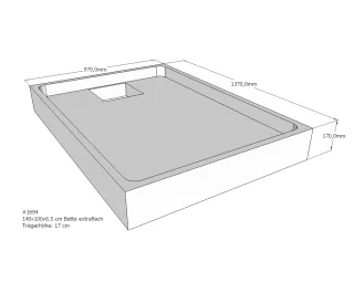 Neuesbad Wannenträger für Bette extraflach 140x100x6,5 SD22791
