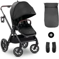 Hauck Kombi-Kinderwagen Comfort N Care - Black, Sportwagen mit Liegefunktion & höhenverstellbarem Schieber bis 22 kg