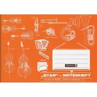 Baier & Schneider Schulheft Notenheft A5 quer 16 Seiten orange, Drahtheftung