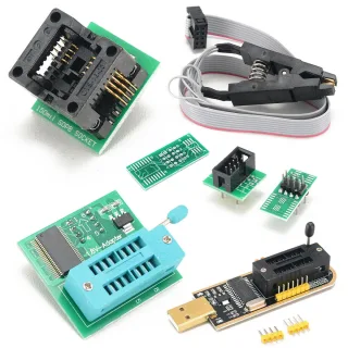CH341B 24 25 Series EEPROM Flash BIOS USB Programmer 2-3 Megabits/Min Erase Speed Includes 1.8V Adapter and SOIC8 Test C