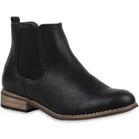 VAN HILL 811822 Chelseaboots Gefütterte Damen Chelsea Boots Leder-Optik Stiefeletten