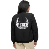 Worldclassca Bomberjacke Worldclassca Bomber Jacke mit REBEL Print Übergangs Freizeit Blouson "REBEL" Print