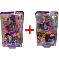 Polly Pocket Spielfigur 2er-Set Polly Pocket 35th-Edition HWN9 Bubble Tea Panda Schatulle und