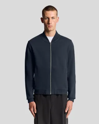 Lyle & Scott Halb-Raglan-Ärmel Jersey Bomber - Marineblau