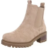 Ital-Design Trendige Chelsea Boots mit elastischen Einsätzen für Damen Chelseaboots (90417875) Blockabsatz Stiefeletten in Hellbraun