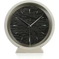 Kreative Feder Standuhr Tischuhr aus Beton im Industrial Look mit exklusivem Echtholzdekor, Minimalistische Deko-Uhr mit flüsterleisem Uhrwerk (Funk o. Quarz)