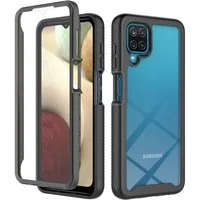 betterfon Handyhülle für Samsung Galaxy A12 / M12 TPU Case mit 360° Rundumschutz, 360 Grad Hülle mit Displayschutz und Fingerprint