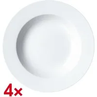 Ritzenhoff & Breker Suppenteller Bianco, (4 St), Ø 22 cm, spülmaschinen-/ mikrowellengeeignet