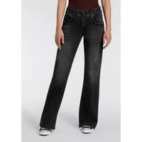Herrlicher 5-Pocket-Jeans Edna Denim Black Light Flared Fit mit Abnähern