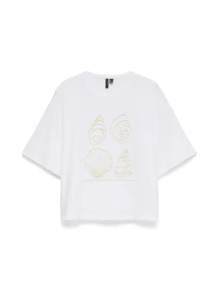 VERO MODA - VMTAMMIE THILDE SS TEE JRS EXP Snow White - Gr. - M