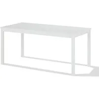 KHG Gartentisch 165x80 cm im Landhaus-Stil, für 6 Personen (Outdoor-Tisch), aus Mahagoni-Holz zu Schutz matt Weiß lackiert