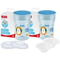 NUK Trinklernbecher NUK Magic Cup Bundle – 2x 230ml Blau + Zubehör, ab 8 Monate